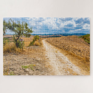 Toscaanse landschap langs Francigena, Italië Legpuzzel