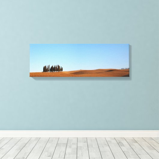 Toscaanse landschap met cipressen panorama canvas (Insitu (Houten vloer))