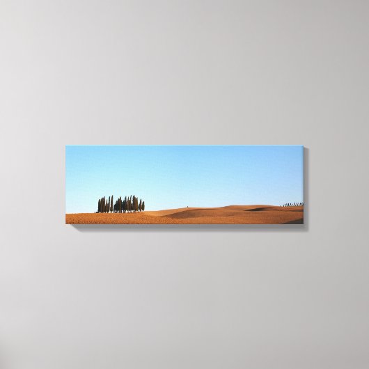 Toscaanse landschap met cipressen panorama canvas afdruk (Voorkant)