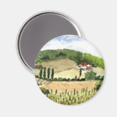 Toscaanse landschapsmagneet magneet (Voorkant / Achterkant)