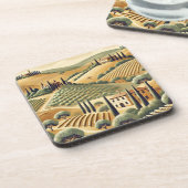 Toscaanse Landschapsprint Onderzetter Set (Linkerzijde)