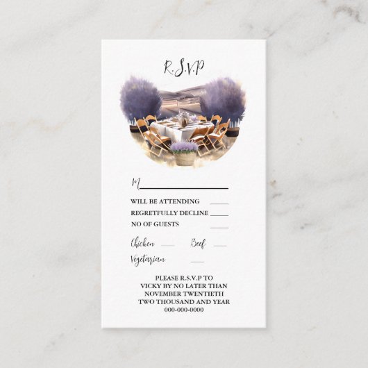 Toscaanse lavendel Italiaans eetland chic Advieskaart (Voorkant)