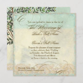 Toscaanse olijfboom in Swirl - bruiloft uitnodigin Kaart (Voorkant / Achterkant)