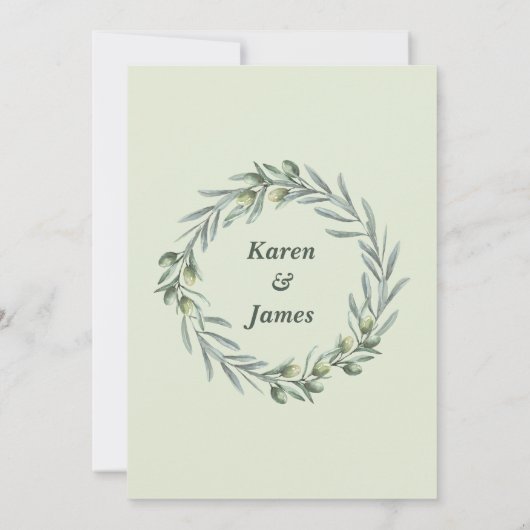 Toscaanse Olijftuin bruiloft douche uitnodiging (Achterkant)