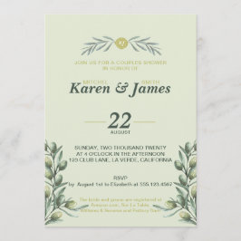 Toscaanse Olijftuin bruiloft douche uitnodiging