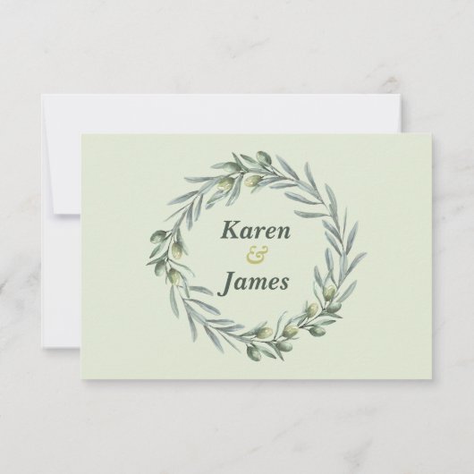 Toscaanse Olijftuin repetitie diner uitnodiging (Achterkant)