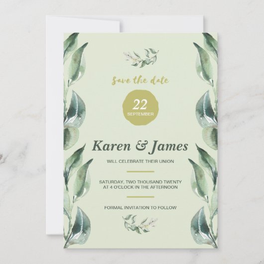 Toscaanse Olijftuin Sla de datum foto Save The Date (Voorkant)