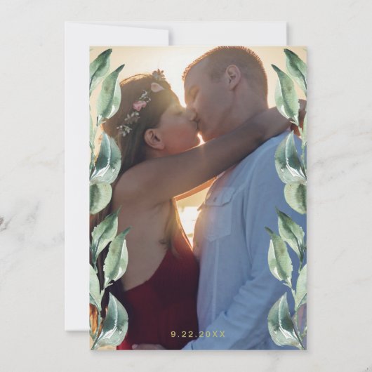 Toscaanse Olijftuin Sla de datum foto Save The Date (Achterkant)