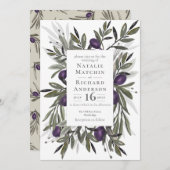 Toscaanse olijven Aquarel Botanische krans Kaart (Voorkant / Achterkant)
