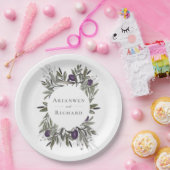 Toscaanse Olijven Botanische Wreath Papieren Bordje (Feest)