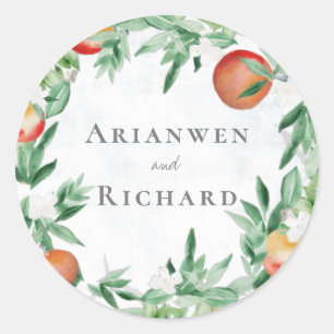 Toscaanse Olijven Botanische Wreath Ronde Sticker