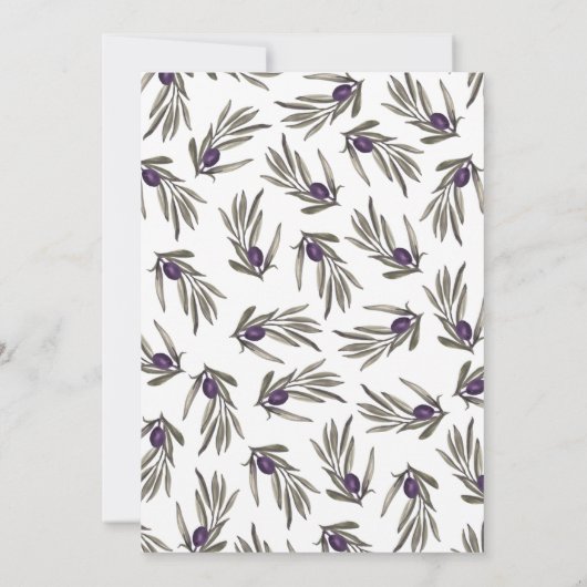 Toscaanse Olijven bruiloft, Kaart (Achterkant)