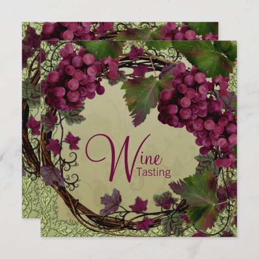 Toscaanse Oude Wereld  Rode Groene Druiven Kaart (Voorkant / Achterkant)