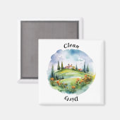 Toscaanse platteland Waterverf Clean vaatwasser Magneet (Voorkant / Achterkant)