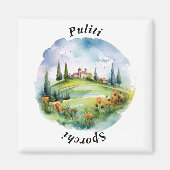 Toscaanse platteland Waterverf Clean vaatwasser Magneet (Voorkant)