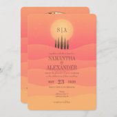 Toscaanse platteland zonsondergang cipressen bomen kaart (Voorkant / Achterkant)