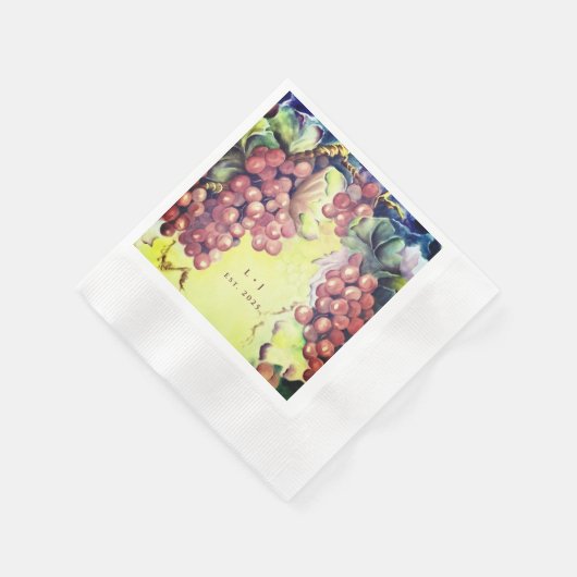 Toscaanse rijke rode druiven cocktail servetten (Hoek)