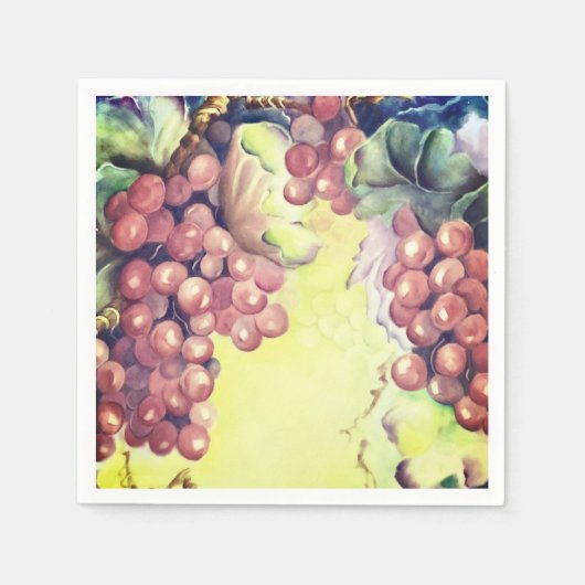 Toscaanse rode druiven servetten voor wijn nachten (Voorkant)