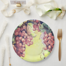 Toscaanse rode druiven voor wijnfeesten papieren bordje