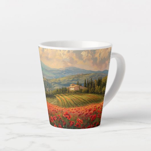 Toscaanse scene 2 latte mok (Rechterhoek)