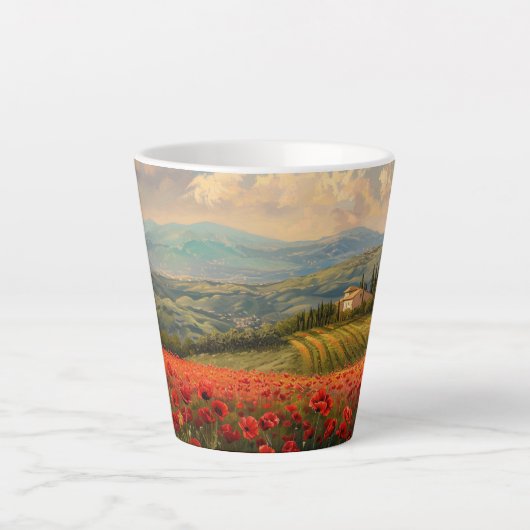 Toscaanse scene 2 latte mok (Voorkant)