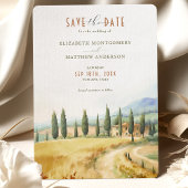 Toscaanse sereniteit Save the Date Italiaanse plat Kaart
