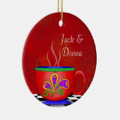Toscaanse stijl Java Coffee Cup Onderzetter Keramisch Ornament (Rechts)