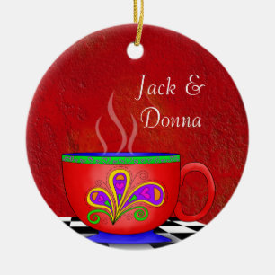 Toscaanse stijl Java Coffee Cup Onderzetter Keramisch Ornament
