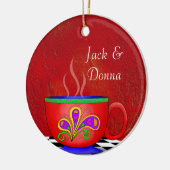 Toscaanse stijl Java Coffee Cup Onderzetter Keramisch Ornament (Links)