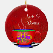 Toscaanse stijl Java Coffee Cup Onderzetter Keramisch Ornament (Achterkant)