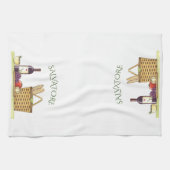 Toscaanse tafelwijn en brood op maat theedoek (Horizontaal)