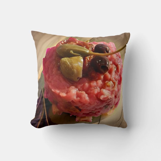 Toscaanse Tartare Sierkussen: Culinaire Chic Décor Kussen (Voorkant)