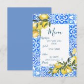 Toscaanse Tegel Waterverf Lemons Menu (Voorkant / Achterkant)