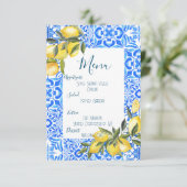 Toscaanse Tegel Waterverf Lemons Menu (Staand voorkant)