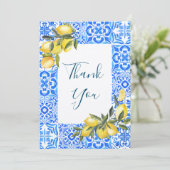 Toscaanse Tegel Waterverf met citroen bedankje Kaart (Staand voorkant)