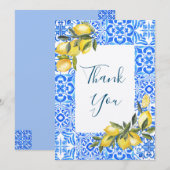 Toscaanse Tegel Waterverf met citroen bedankje Kaart (Voorkant / Achterkant)