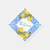 Toscaanse Tegel Waterverf met citroen Servet (Hoek)