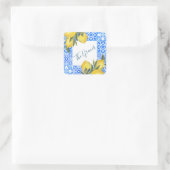 Toscaanse Tegel Waterverf met citroen Vierkante Sticker (Tas)