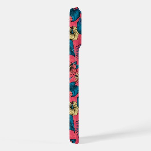 Toscaanse tuin in rood en blauw iPhone hoesje (Rechterkant)