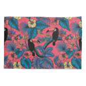 Toscaanse tuin in rood en blauw kussensloop (Achterkant)