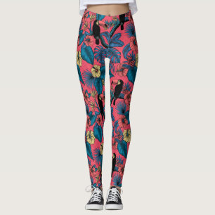 Toscaanse tuin in rood en blauw leggings