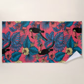 Toscaanse tuin in rood en blauw strandlaken (Voorkant)