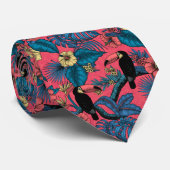 Toscaanse tuin in rood en blauw stropdas (Opgerold)