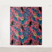 Toscaanse tuin in rood en blauw wandkleed (Voorkant)