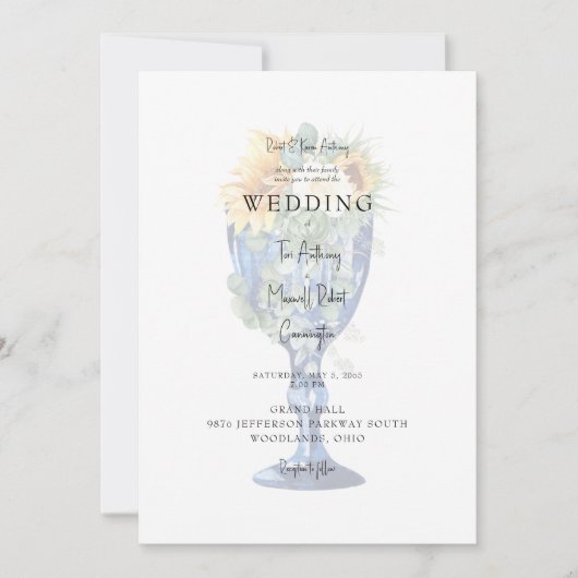 Toscaanse uitnodiging voor een mediterraan huwelij (Voorkant)