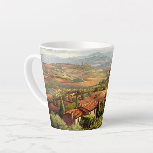 Toscaanse vakantie 1 latte mok (Linkerhoek)