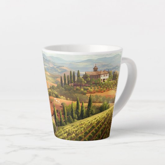 Toscaanse vakantie 1 latte mok (Rechterhoek)