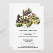 Toscaanse villa waterverf Italiaans wijngaard wijn Kaart (Voorkant / Achterkant)