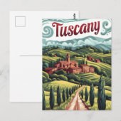 Toscaanse vintage briefkaart (Voorkant / Achterkant)