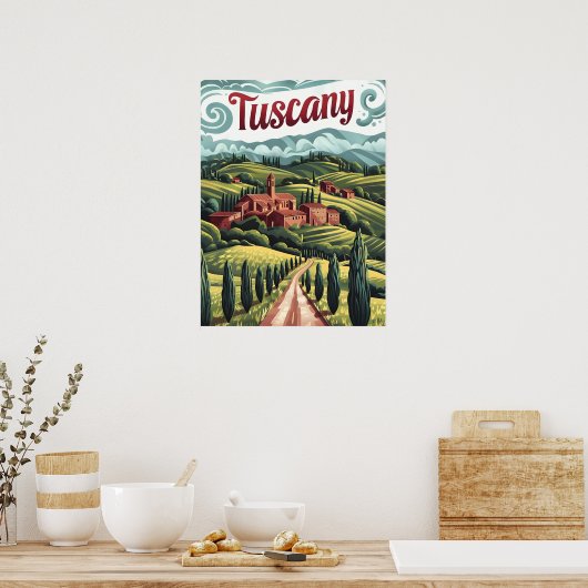Toscaanse vintage poster (Keuken)